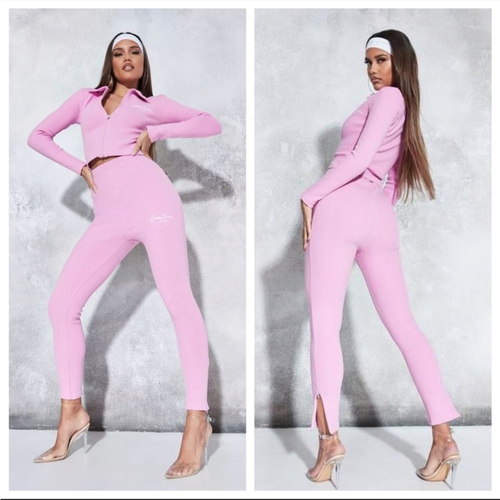Sean John × Missguided Pink Rib Two-Piece Set